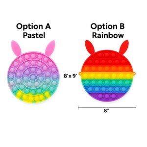 Pop It Rainbow Fidget Purse Bag with Coin Pouch | Kids Travel | Beach Toy 8x9”